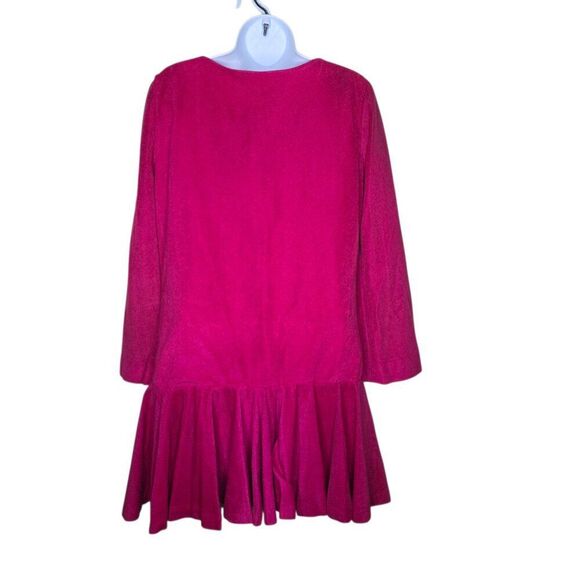 Vintage 80s Long Sleeve Drop Waist Skirted Jumper Romper Shorts Womens XL Pink - Picture 3 of 7